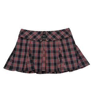 Y2K Goth Plaid Pleated Mini Skirt